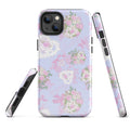 Stylish Anniversary iPhone® Tough Case features floral design, dual-layer protection, and impact resistance for safety.