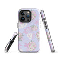Stylish Anniversary iPhone® Tough Case with floral design, featuring durable dual-layer protection for your phone.