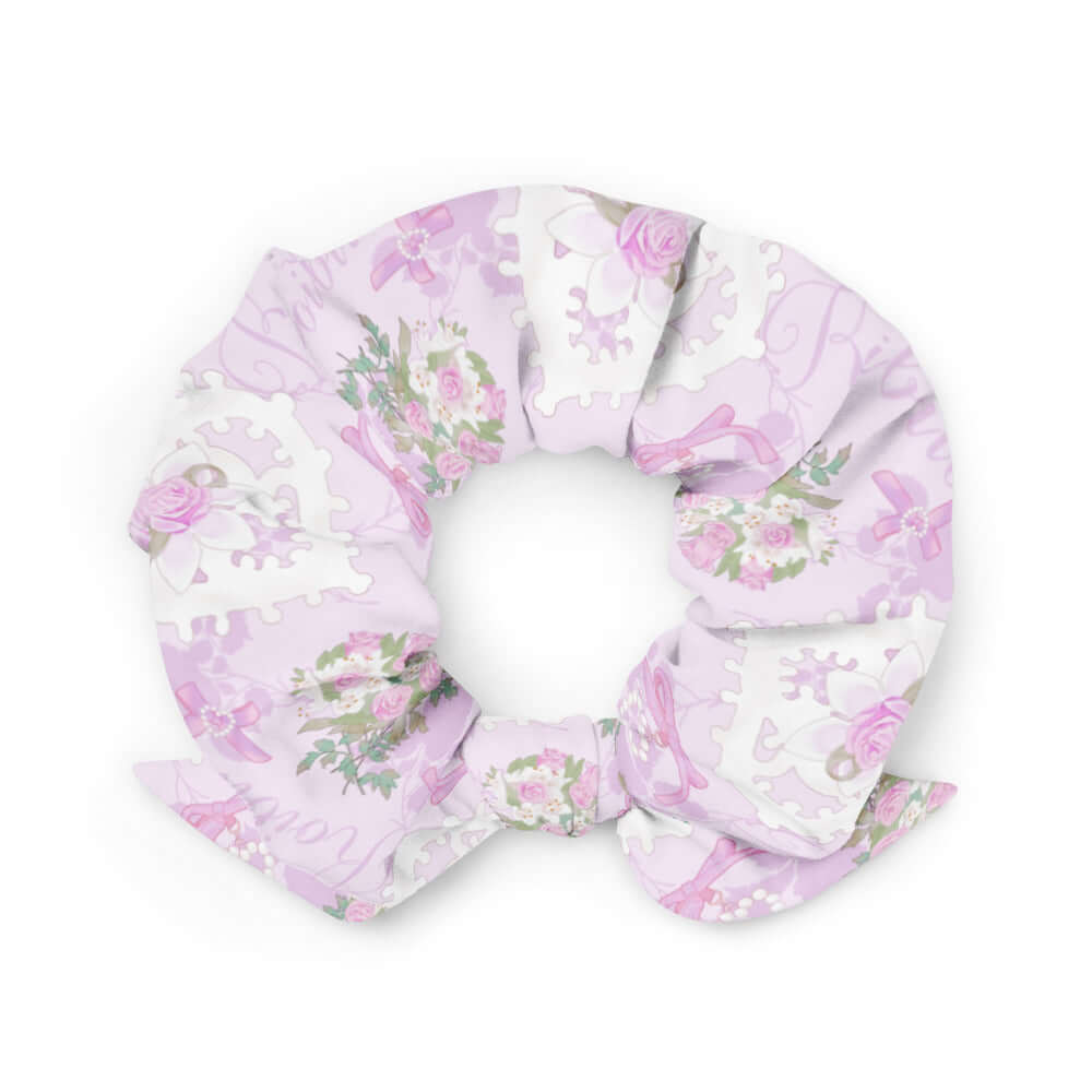 Stylish Anniversary Scrunchie in pastel colors, perfect for adding elegance to your outfit. Get yours now!