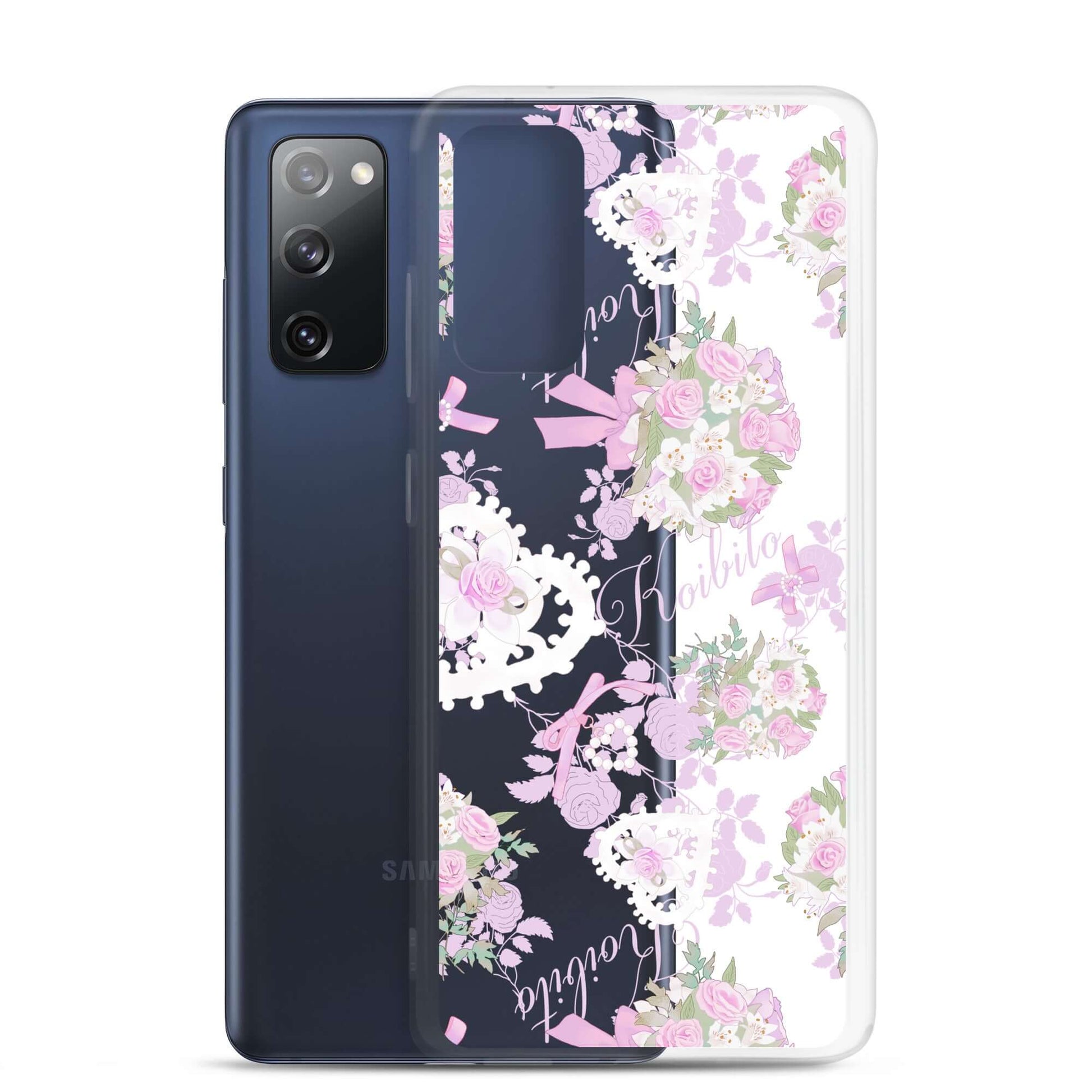 Stylish Anniversary Samsung® Clear Case featuring floral design, perfect for protecting your phone in elegance.