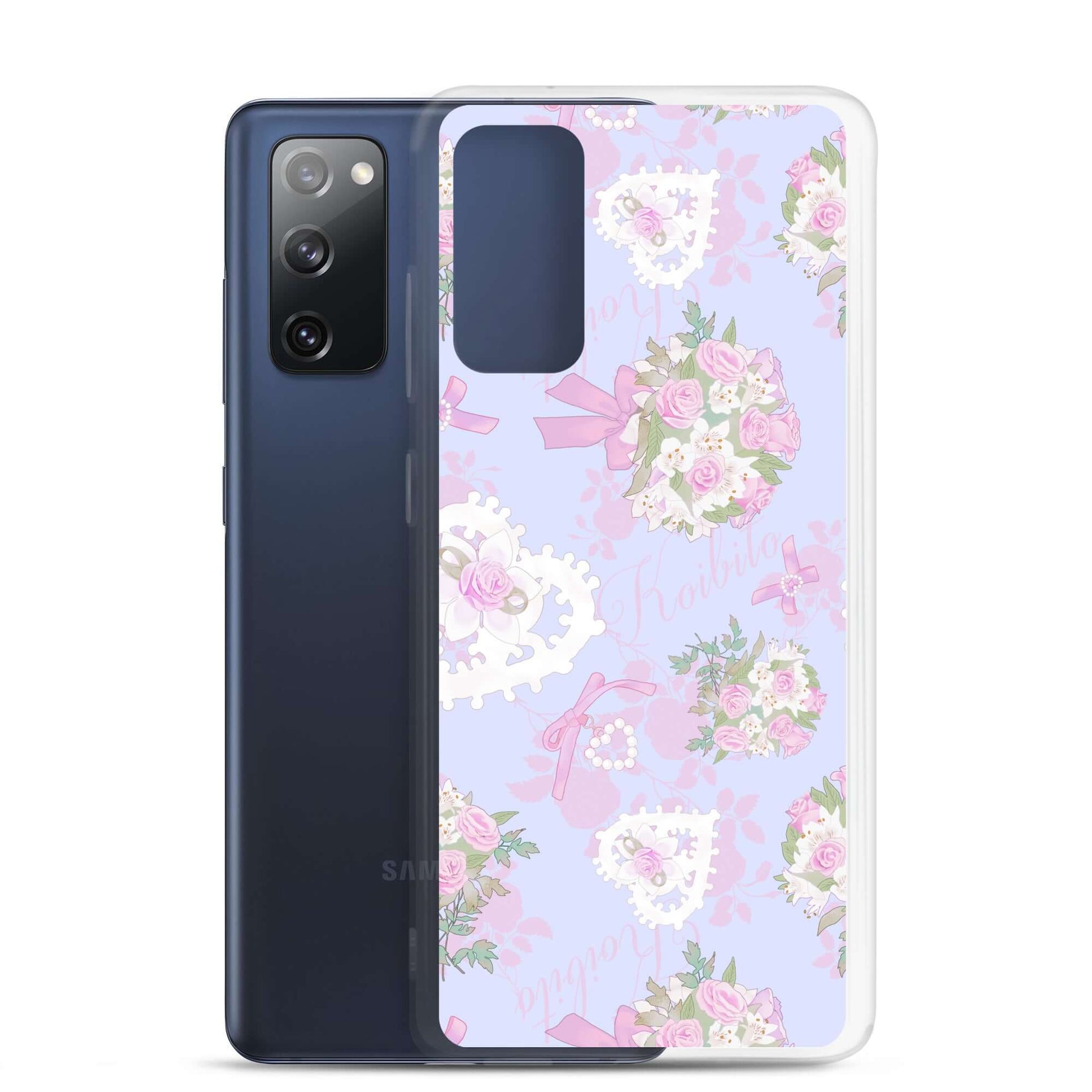 Stylish Anniversary Samsung® Clear Case with floral design, perfect for pastel outfits and phone protection.