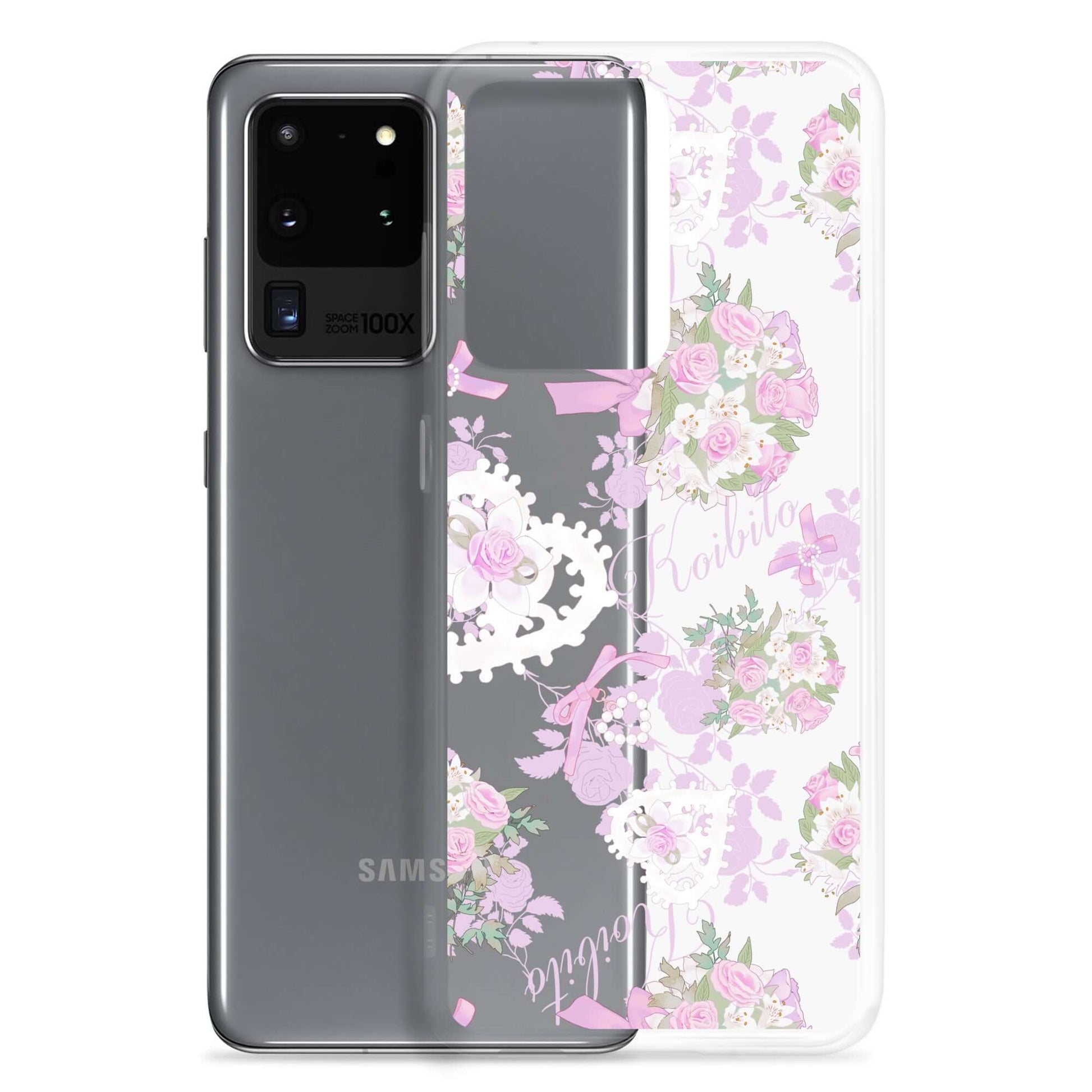 Elegant Anniversary Samsung® Clear Case complements pastel outfits while protecting your phone from daily wear.