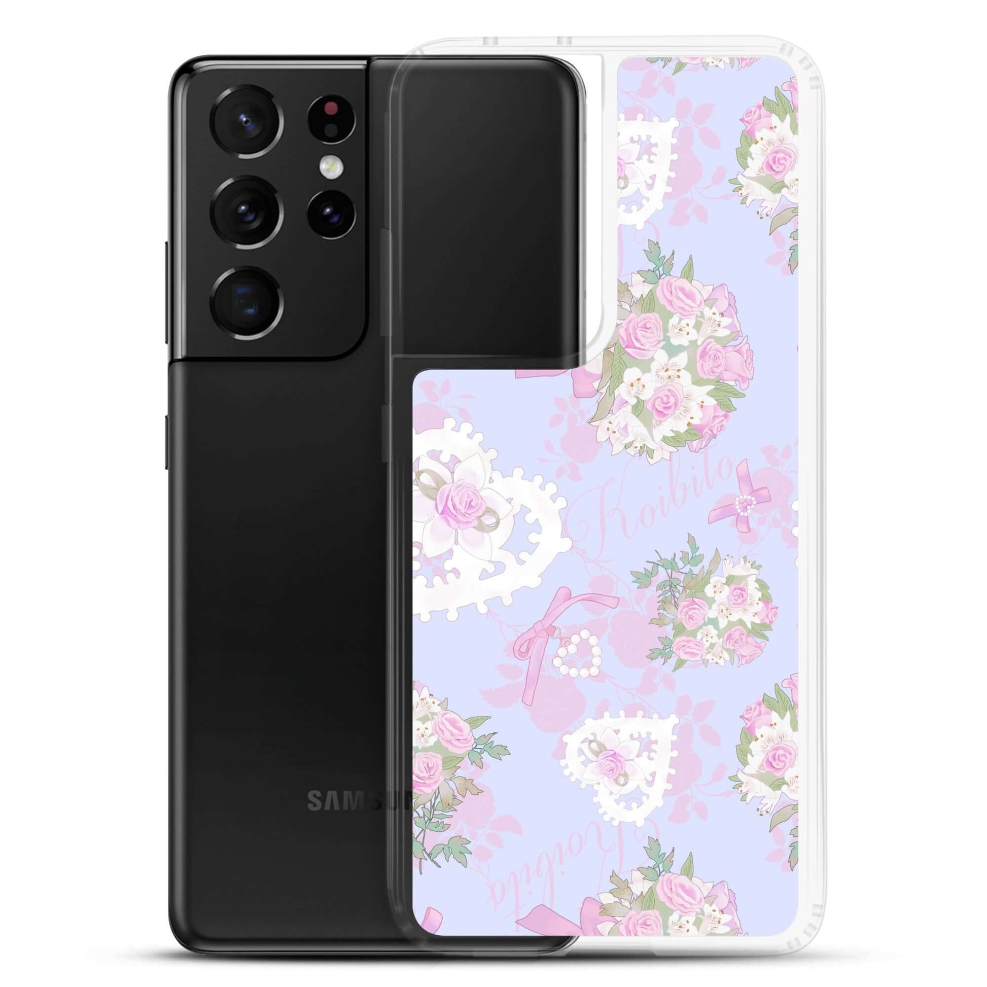 Elegant Anniversary Samsung® Clear Case features pastel floral design, perfect for protecting your phone in style.
