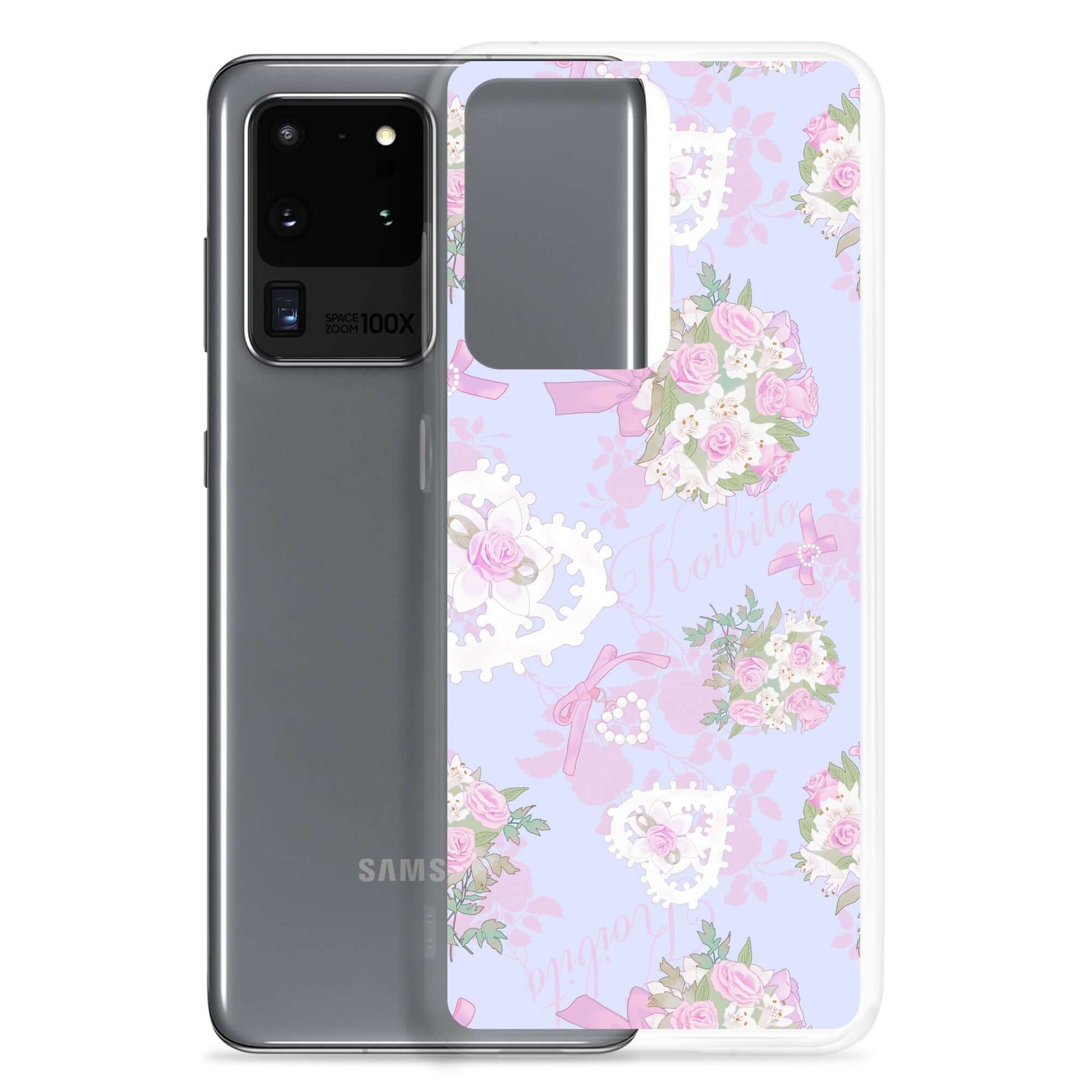 Stylish Anniversary Samsung® Clear Case complements pastel outfits while protecting against scratches and dirt.