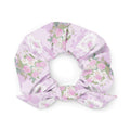 Elegant pastel floral Anniversary Scrunchie perfect for tying together feminine outfits. Stylish and trendy accessory.