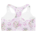 Anniversary Sports bra features a floral design, perfect for stylish workouts while staying dry and comfortable.