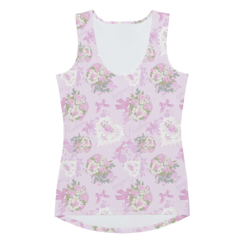 Soft pastel Anniversary Tank Top, perfect for sunny days or gym sessions, offering a cute, body-hugging fit.