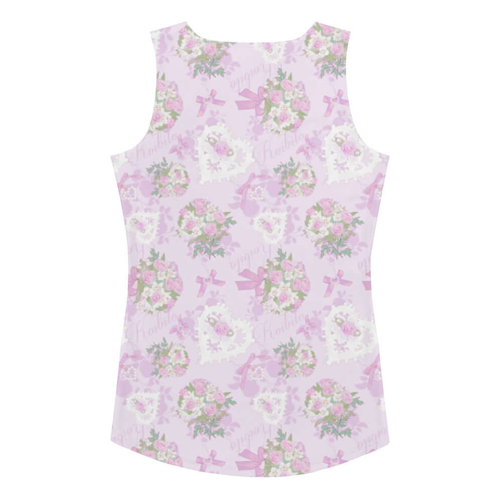 Soft pastel Anniversary Tank Top featuring floral patterns, perfect for sunny days and gym workouts.