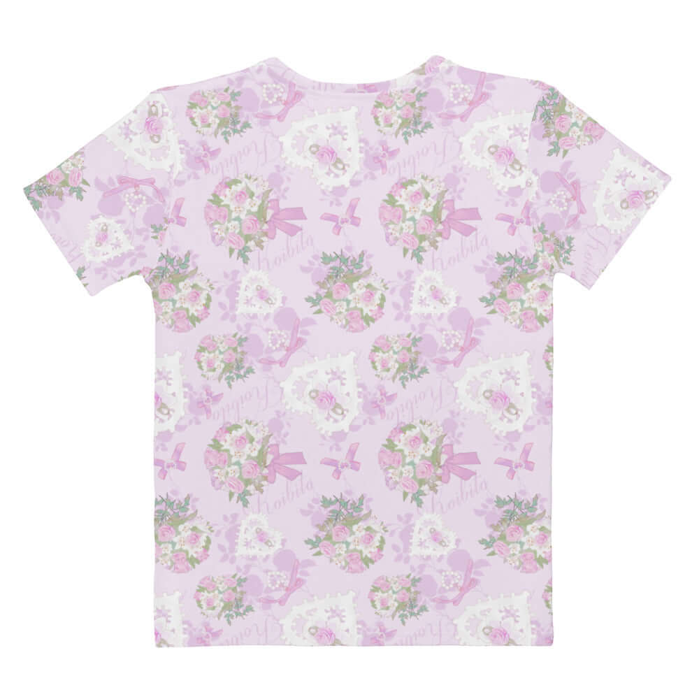 Pastel floral design on the Anniversary T-shirt, perfect for sunny days and gym sessions, ensuring style and comfort.
