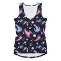 Cute Axolotl Tank Top featuring colorful axolotls and stars, perfect for summer fun at the pool. Order one size down!