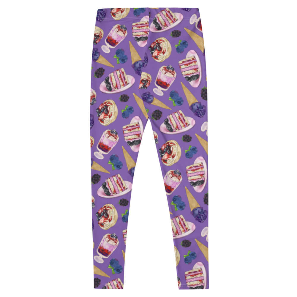 Stylish Berry Leggings featuring colorful fruit and dessert prints, perfect for yoga or casual outings.