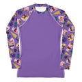 Berry Rash Guard in vibrant purple with playful ice cream print, perfect for active days under the sun.