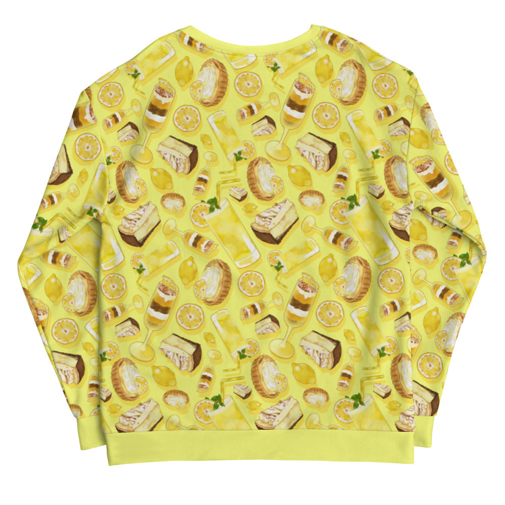 Bright and vibrant Lemon Sweatshirt features a fun lemon pattern, perfect for making a refreshing style statement.