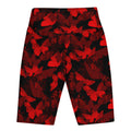 High-waisted Butterfly Biker Shorts in vibrant red and black, perfect for comfort and style at your next workout.