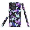 Stylish Butterfly iPhone® Tough Case features a durable design with impact-resistant polycarbonate and TPU lining.