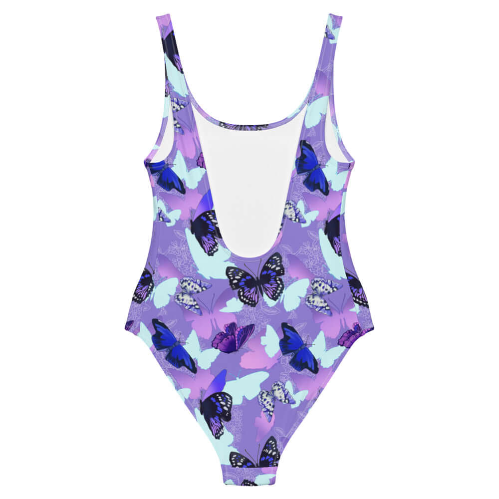 Colorful Butterfly One-Piece Swimsuit featuring unique butterfly patterns, perfect for flattering all figures.