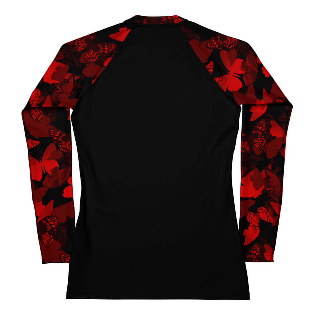 Stylish Butterfly Rash Guard with long sleeves, perfect for sports and sun protection. Ideal for active lifestyles.