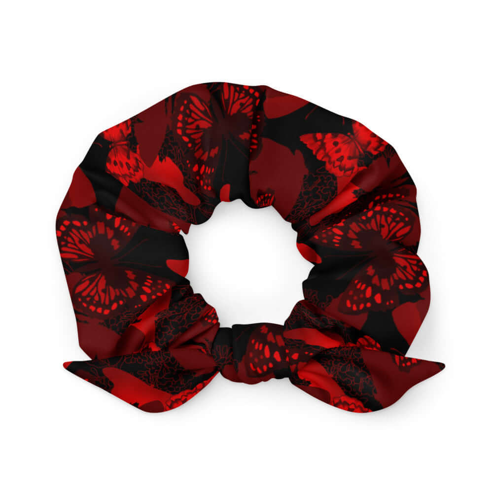Stylish Butterfly Scrunchie featuring vibrant butterfly prints, perfect for adding flair to your hair accessories.
