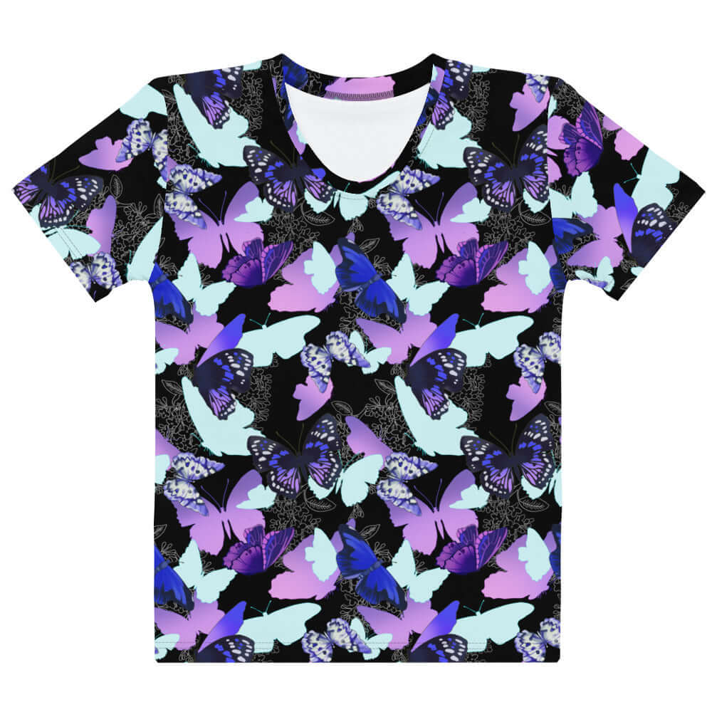 Colorful Butterfly T-shirt featuring a vibrant butterfly print, perfect for butterfly lovers and comfortable for everyday wear.