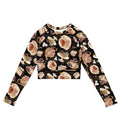 Café Long-sleeved Crop Top features a unique design, eco-friendly materials, perfect for sporty and casual outfits.