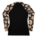 Stylish Café Rash Guard featuring a coffee-themed design, perfect for active days under the sun and wind.