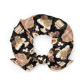 Café Scrunchie featuring a stylish design, perfect for any outfit while keeping your hair neatly in place.
