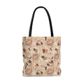 Stylish Café Tote Bag (Latte) features a delightful coffee print, perfect for any outing or casual aesthetic.