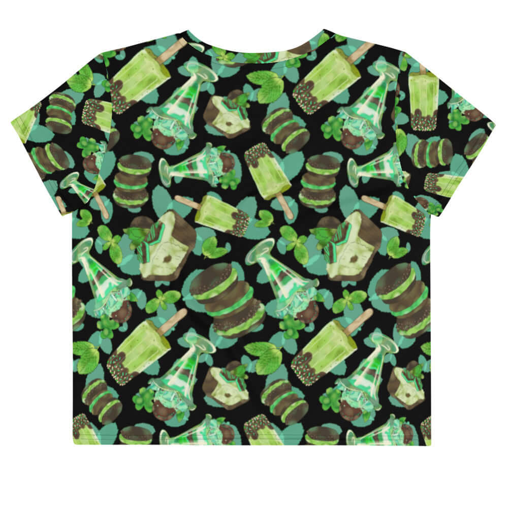 Choco Mint Crop Top features a vibrant mint and green design, perfect for a refreshing, stylish outfit.