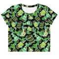 Choco Mint Crop Top featuring a vibrant mint and green design, perfect for a refreshing, stylish look.