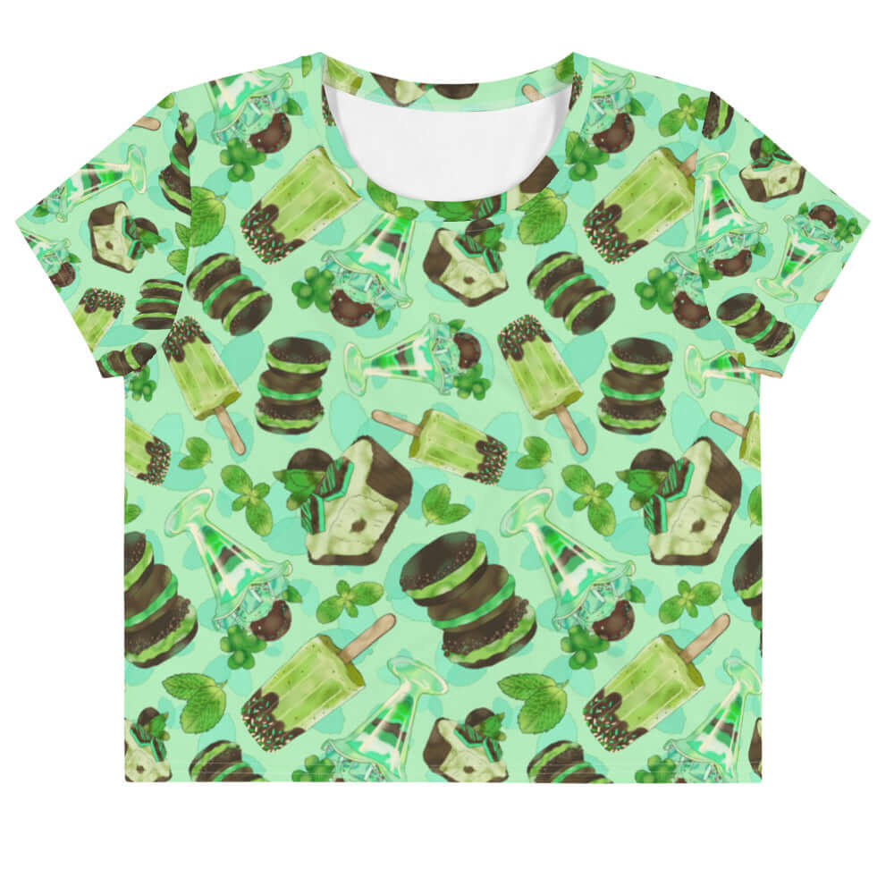 Choco Mint Crop Top featuring a vibrant mint design, perfect for a refreshing and stylish summer look. Ideal for any outfit!