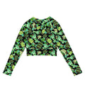 Choco Mint Long-sleeved Crop Top featuring eco-friendly design, ideal for athleisure and sportswear. Perfect for summer!