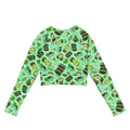 Choco Mint Long-sleeved Crop Top featuring eco-friendly design, perfect for athleisure and comfortable wear.