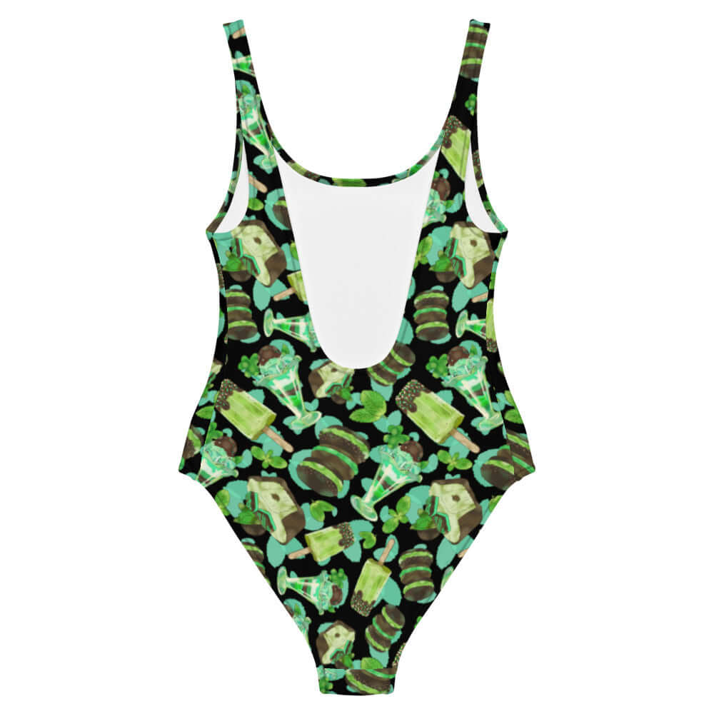 Choco Mint One-Piece Swimsuit features a fun dessert-inspired design, perfect for stylish pool days.