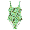 Choco Mint One-Piece Swimsuit featuring a fun dessert print, perfect for making a splash at the pool.