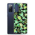 Choco Mint Samsung® Clear Case featuring a vibrant design with minty treats, perfect for stylish phone protection.