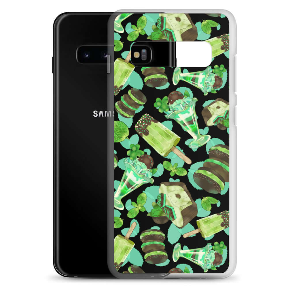 Choco Mint Samsung® Clear Case features a vibrant design, adding style while protecting your phone from everyday damage.