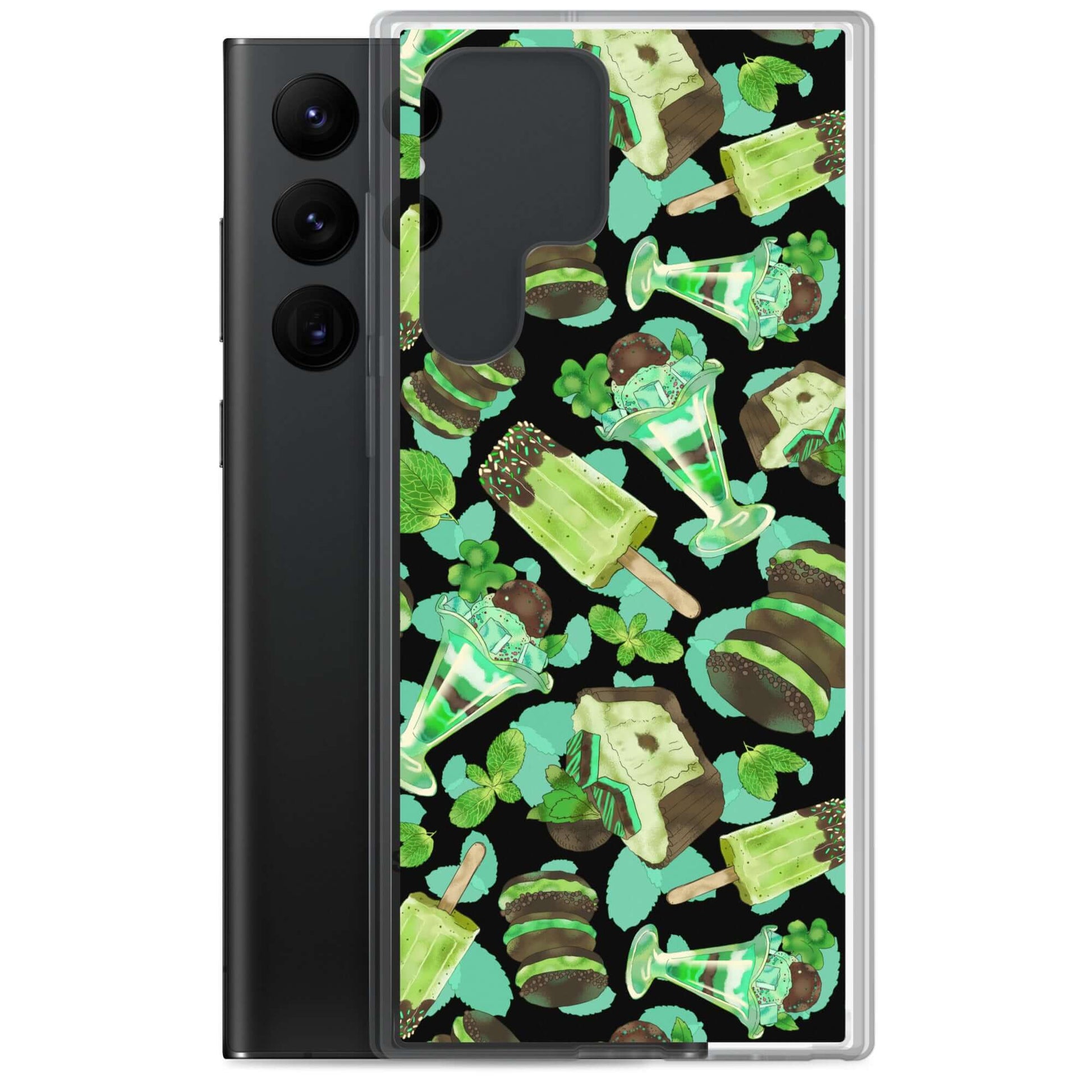 Brighten your day with the Choco Mint Samsung® Clear Case, showcasing a refreshing, colorful design for ultimate protection.