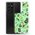 Choco Mint Samsung® Clear Case features a vibrant mint design, perfect for protecting your phone in style.