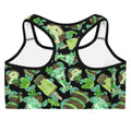 Choco Mint Sports bra showcases vibrant green patterns, perfect for staying fresh and stylish during workouts.