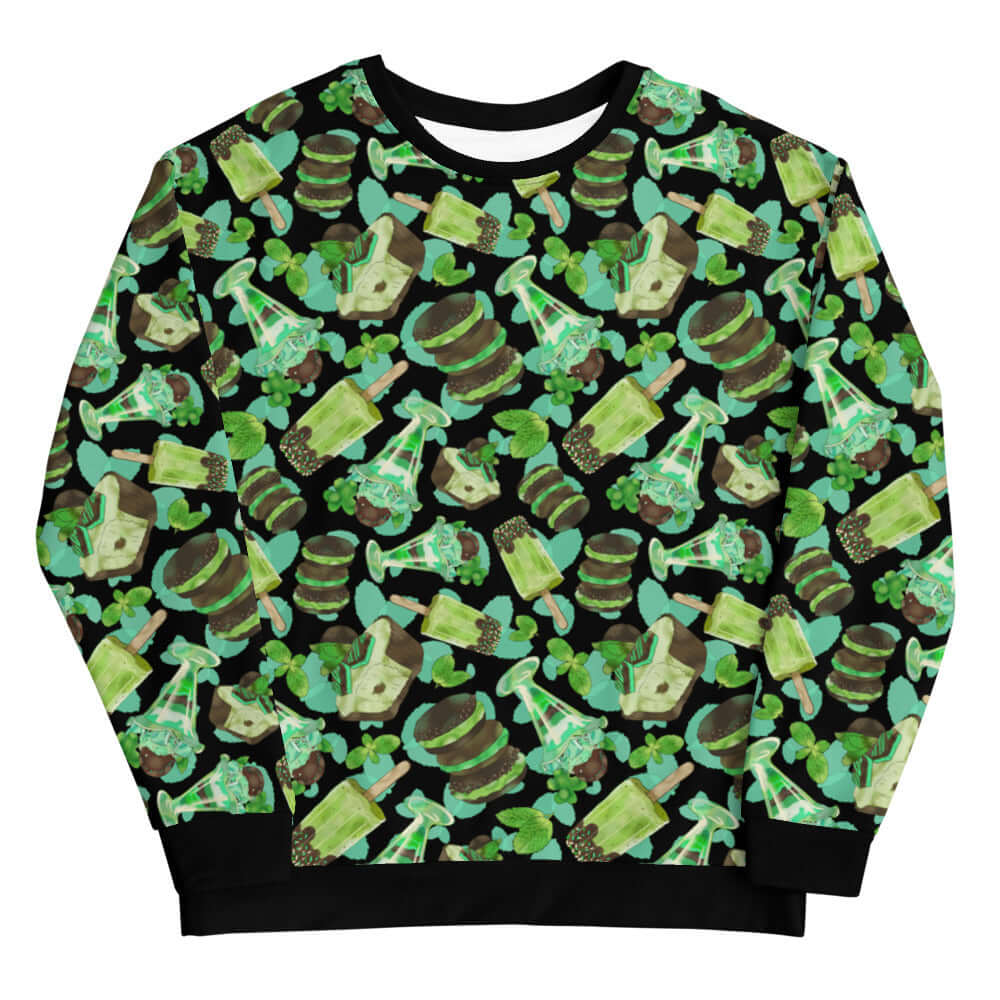 Choco Mint Sweatshirt features a vibrant mint design, perfect for a refreshing style that pops in any outfit.