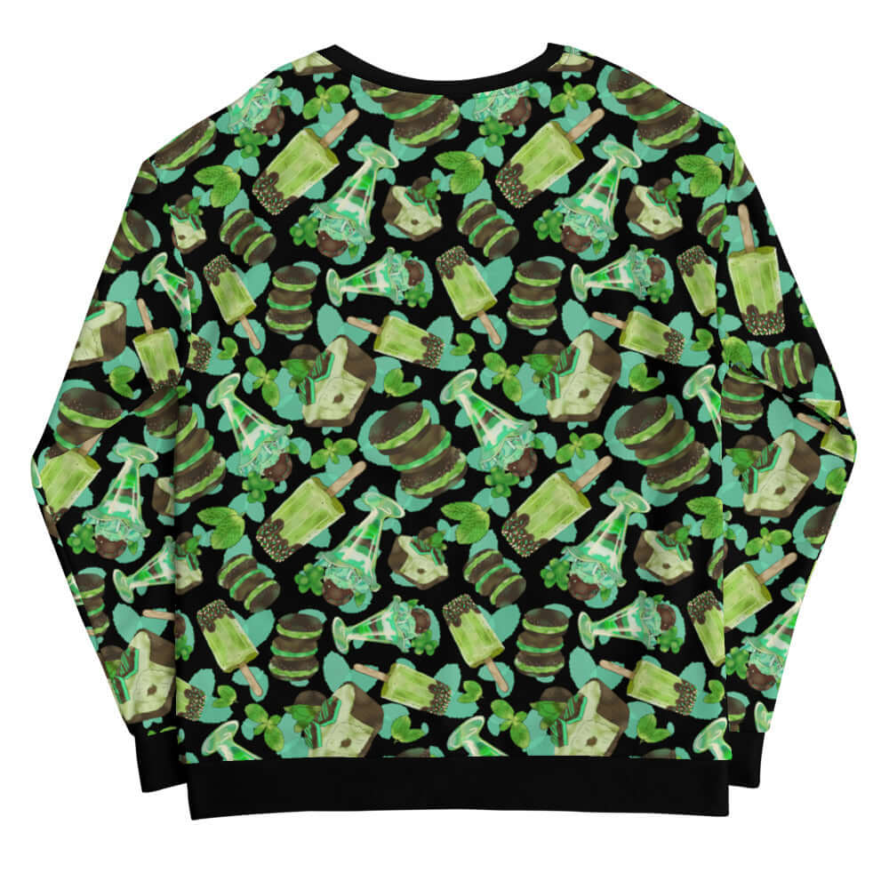Choco Mint Sweatshirt features a fun minty print, perfect for adding a pop of color to any outfit.