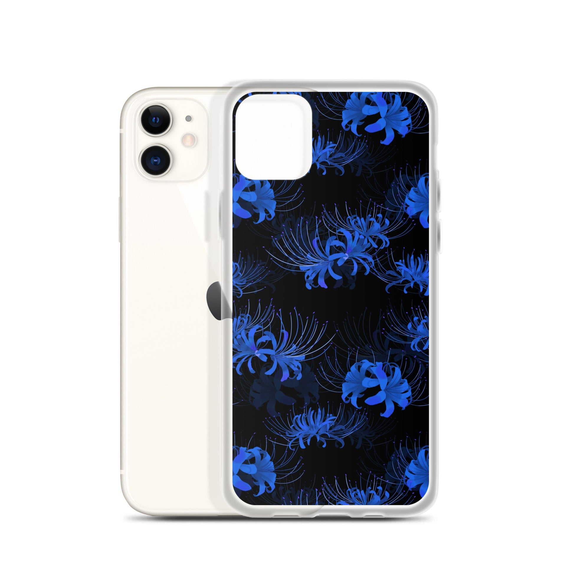 Protect your phone stylishly with the Higanbana iPhone® Clear Case, featuring a sleek design and vibrant flower pattern.