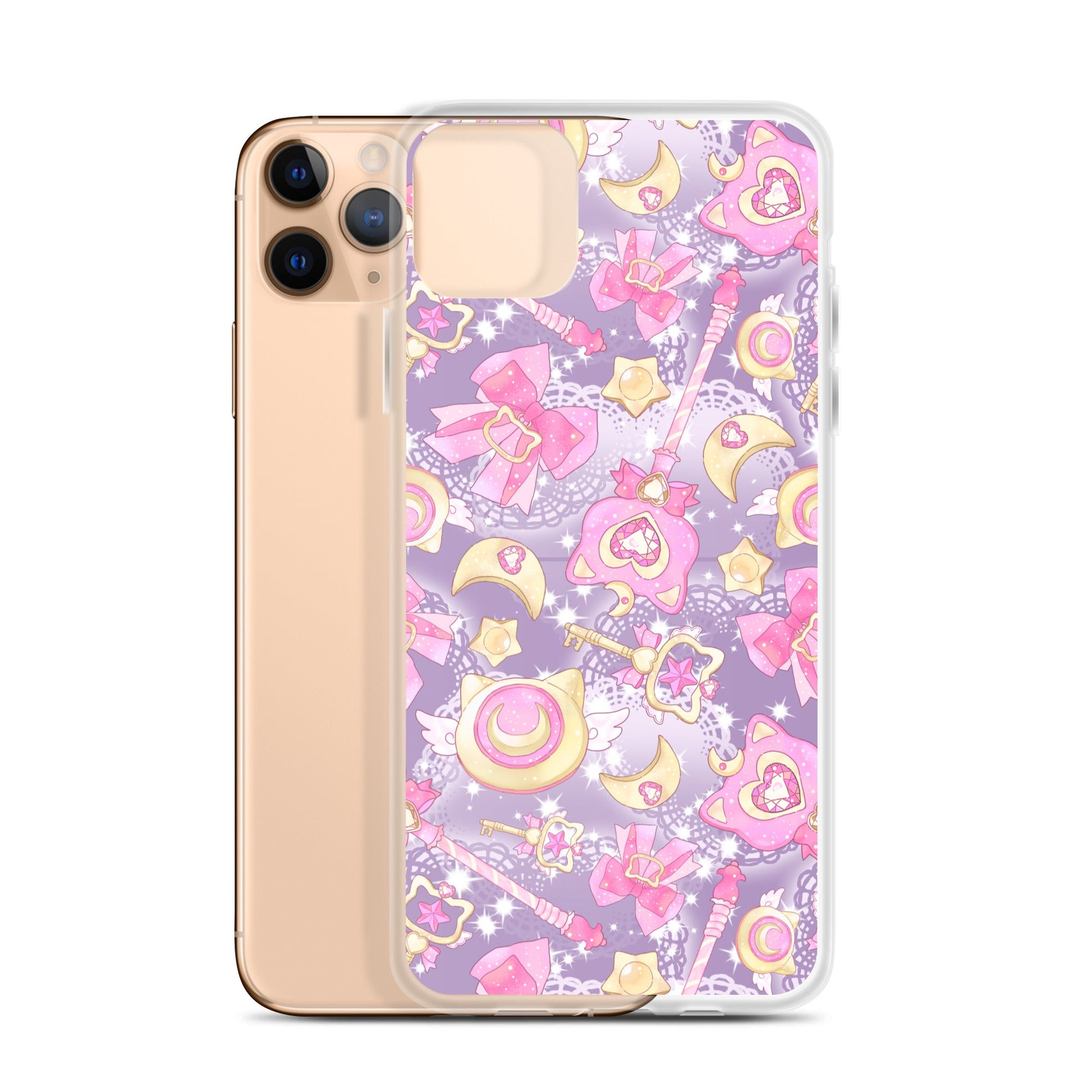 Sleek Magical Girl iPhone® Clear Case featuring colorful designs, perfect for protecting your magical gadget.