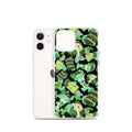 Stylish Choco Mint iPhone® Clear Case featuring a vibrant design, offering durable protection against dirt and scratches.