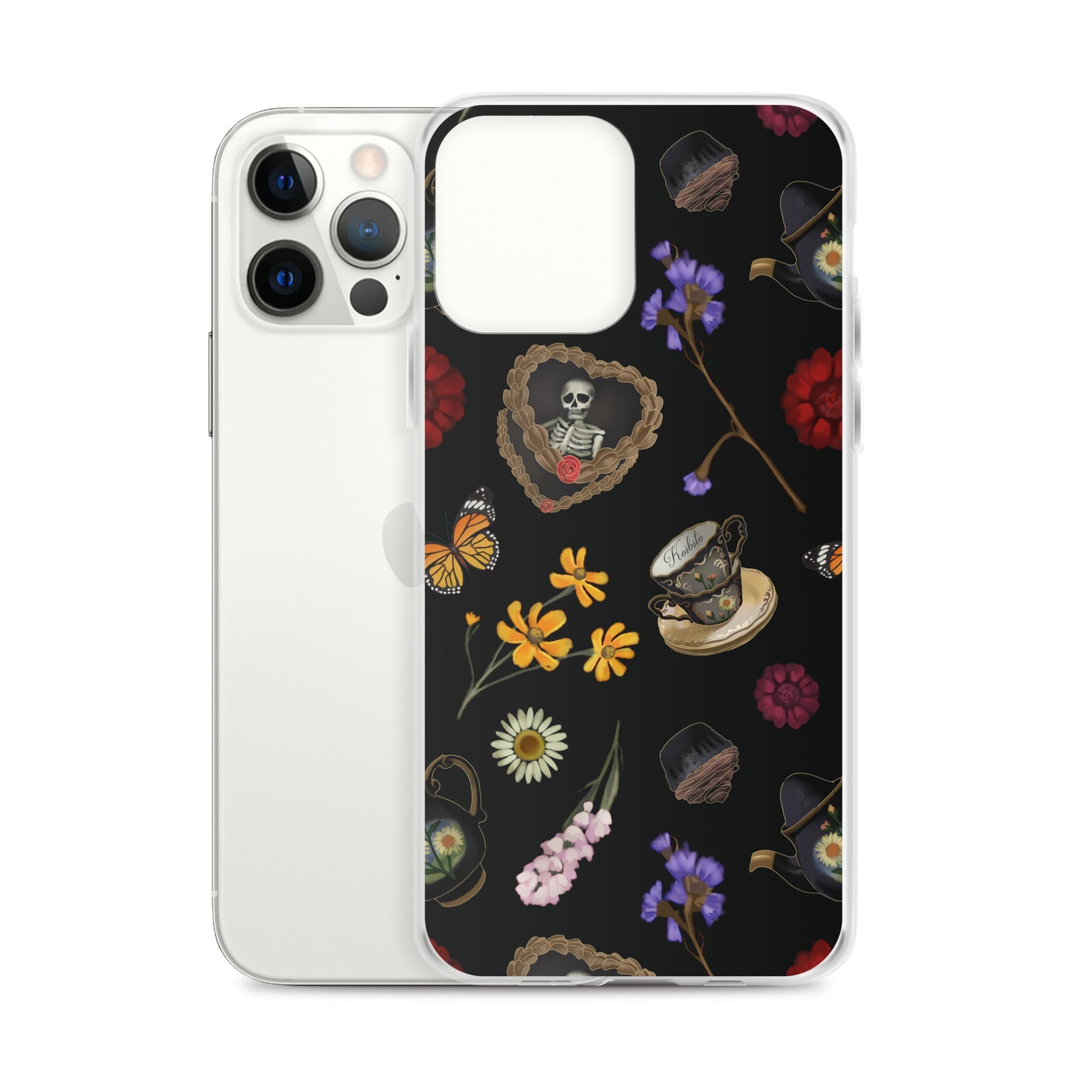 Gothic Tea Time iPhone® Clear Case features a unique design, protecting against scratches and dust with style.