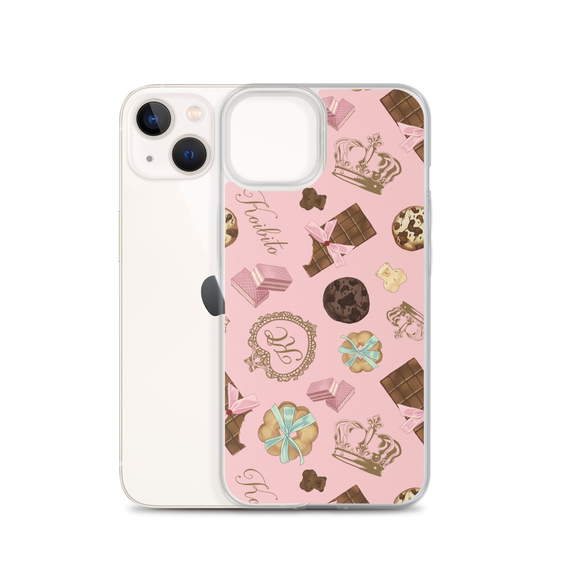 Stylish Royal Cookie iPhone® Clear Case featuring a playful design, offering protection from scratches and dirt.