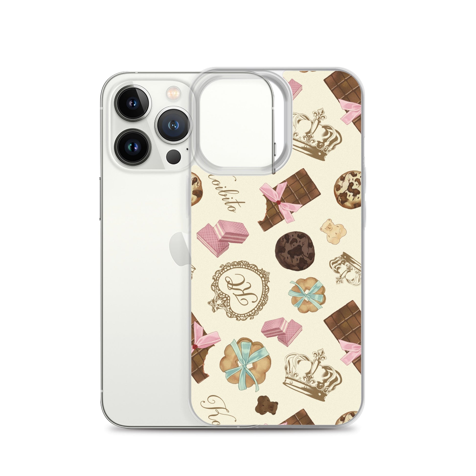 Stylish Royal Cookie iPhone® Clear Case featuring a fun dessert design, perfect for protecting your device.