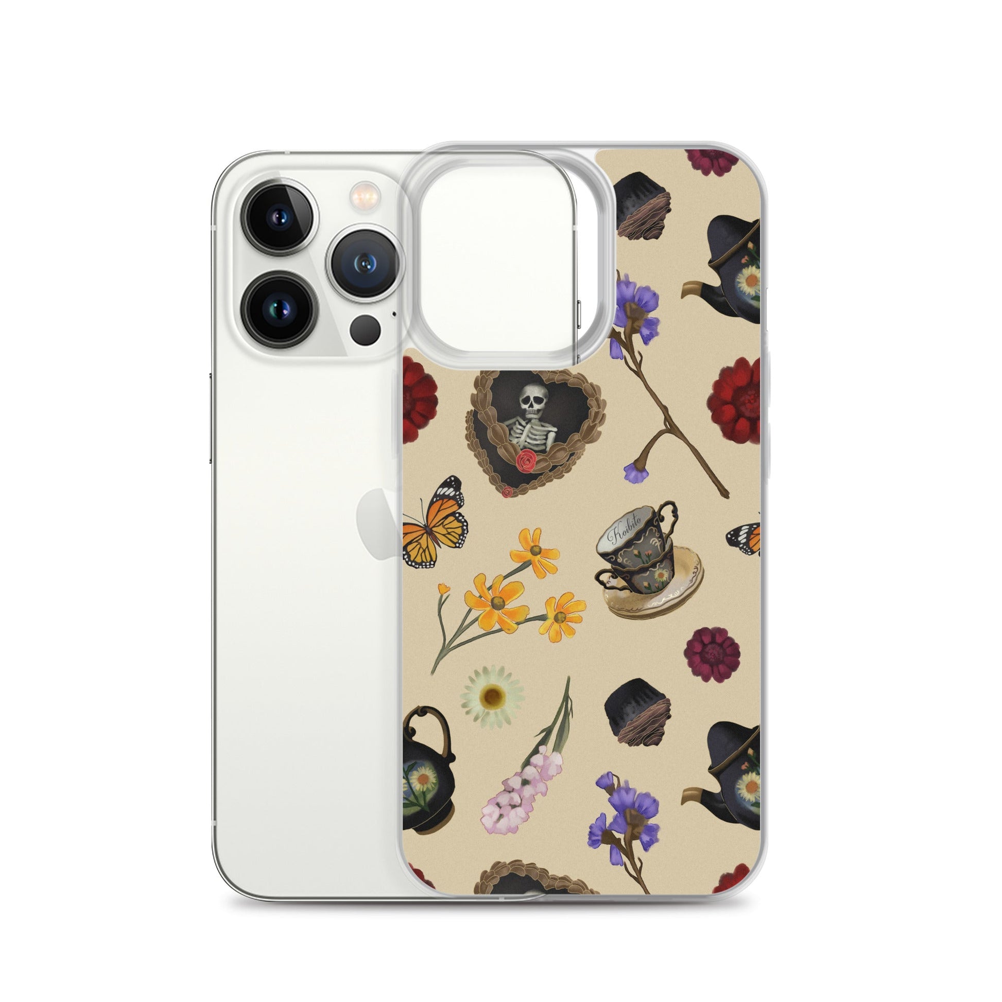 Gothic Tea Time iPhone® Clear Case features artistic designs, offering protection from scratches and dust. Perfect for style!