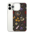 Gothic Tea Time iPhone® Clear Case featuring floral and skull designs for stylish protection from scratches and dust.