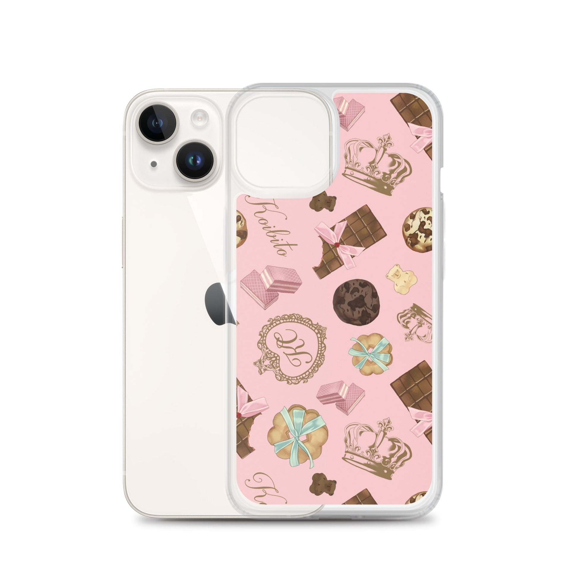 Stylish Royal Cookie iPhone® Clear Case featuring a fun design, perfect for protection against scratches and dirt.